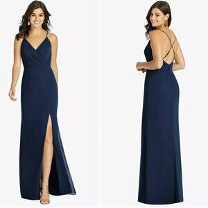 Size 6 - THREAD - Criss Cross Back Mermaid Wrap Dress Navy Blue NEW $139 msrp